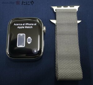 ** бесплатная доставка [ Apple ] Apple Watch Series 8 GPS+ cell la-45mm серебряный нержавеющая сталь серебряный Mira ne-ze петля MNKJ3J/A**