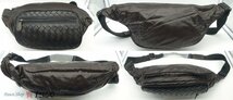 ★☆送料無料 【ボッテガヴェネタ】BOTTEGA VENETA ウエストバッグ イントレチャート スピンネーカー ダークブラウン 245179 ☆★_画像2