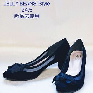 JELLY BEANS Style リボン、メッシュパンプス　24.5 新品未使用