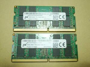 Micron SODIMM MTA16ATF2G64HZ-2G3E1 PC4-2400T (16GB×2枚) 計32GB ノート用