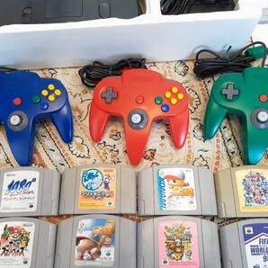 レア 箱付き Nintendo64 本体一式 コントローラー ４個 人気ソフト10本 おまけ付き 通電可 送料無料 マリオストーリー スマブラの画像3