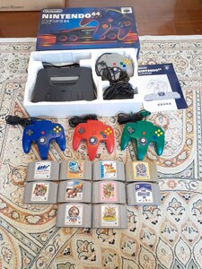 レア　箱付き Nintendo64 本体一式　コントローラー　４個　人気ソフト10本　おまけ付き　通電可　送料無料　マリオストーリー　スマブラ