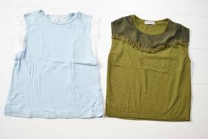 ☆　送料￥350　美品　レディース　ROPE　BROWNY　ノースリーブ　カットソー　Tシャツ　２枚　セット　ノースリ　☆