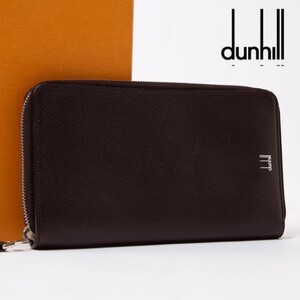 ★極美品★dunhill ダンヒル 長財布 ロングウォレット ラウンドジッピー オーガナイザー ブラウン系 ロゴマーク レザー メンズ 14-507-2