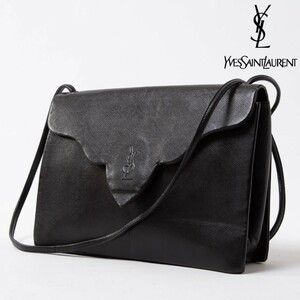  YVES SAINT LAURENT イヴ・サンローラン クラッチバッグ セカンドバッグ ショルダーバッグ レザー ブラック ロゴ レディース 80