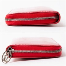 １円スタート★美品CARTIER カルティエ ハッピーバスデー ラウンドファスナー長財布 パテント ボルドー 長財布　902-5_画像4