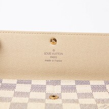 ★極美品★LOUIS VUITTON ルイヴィトン N61735 ダミエアズール ポルトフォイユサラ 二つ折り 長財布 ウォレット ホワイト　TH0096 709-3_画像10