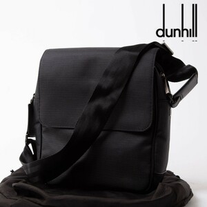 ★極美品★1円～ 中古品 Dunhill ダンヒル ショルダー バッグ アボリティーズ メッセンジャーバッグ 革 黒 斜め掛け メンズ 28-556-5