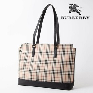 ★美品★BURBERRY バーバリー　ノバチェック ショルダーバッグ トートバッグ キャンバス レザー ベージュ マルチカラー　1-10