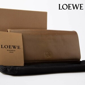 ★1円★LOEWE ロエベ アナグラム アマソナ レザー 二つ折り 長財布 ウォレット 札入れ 小銭入れ ゴールド41-6