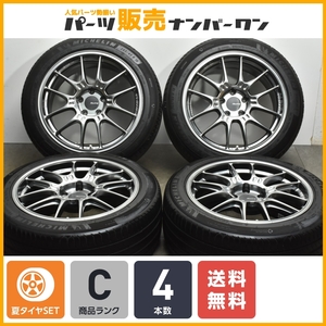 【程度良好品】ENKEI レーシング GTC02 18in 8.5J +43 PCD114.3 ミシュラン プライマシー4 245/45R18 スカイライン フェアレディZ 即納可