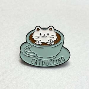 【ピンバッジ】猫 ねこ CATPUCCINO にゃんこ