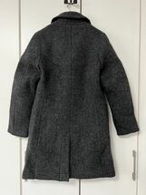 美品☆[junhashimoto] 定価92,400 BLANKET DOUBLE COAT ウールブランケット ダブルコート 4 グレー COT044 COW01 日本製 ジュンハシモト_画像2