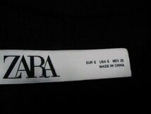 ZARA ザラ●黒 1枚仕立て シングルロングコート シンプル S/26 ウール&化繊_画像8