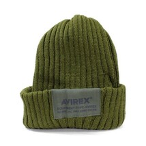 アヴィレックス AVIREX CMD ニットキャップ クラカーボ糸 カーキ Ｗワッチ 新品　メンズ　レディース　超暖　ニット帽_画像1