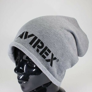 アヴィレックス ニットキャップ AVIREX REVERSIBLE SWEAT CAP グレー ミリタリー リバーシブル　メンズ　レディース 新作