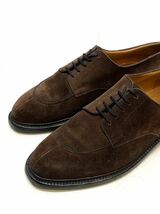 J.M.WESTON #589 ハーフハントスプリットトゥダービー ジェイエムウエストン Uチップ スエードシューズ ドレス ビジネスshoes ブラウン 7D_画像5