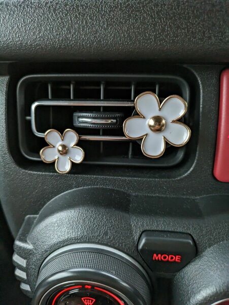 2個セットの小さな花の車用香水装飾クリップ