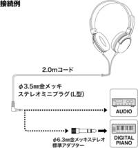 オーディオテクニカ ATH-EP100 楽器用 モニターヘッドホン 開放型 有線 軽量 楽器練習 電子ピアノ 6.3mmヘッドホン_画像5