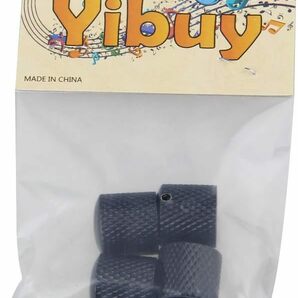 Yibuy 4pcs 黒メッキメタルエレクトリックギターベースドームトーンノブの画像9