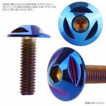 SUS304 フランジ付き ボタンボルト M6×30mm P1.0 六角穴 焼きチタン色 トライアングル ヘッド ステンレス ボルト TR0167_画像2