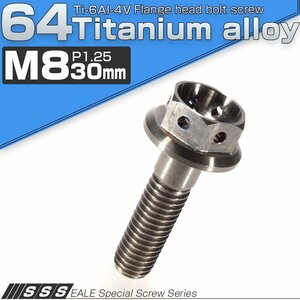 64 titanium bolt M8×30mm P1.25 hole head hex bolt flange attaching hex bolt titanium . color Ti6Al-4V JA139