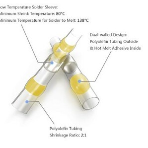 7種類100個セット 防水圧着スリーブ 熱圧着スリーブ 熱収縮チューブの画像3