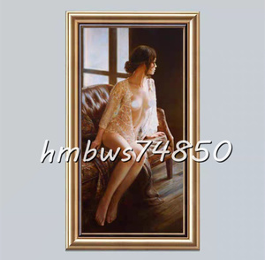 * new goods * work of art *... talent beautiful woman portrait painting super sexy beauty picture oil painting picture .. ornament picture frame attaching 40cm×70cm