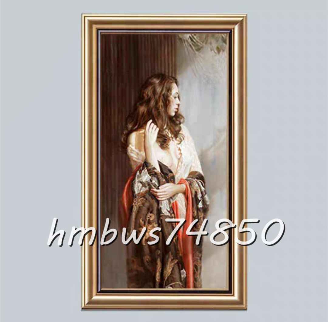 ☆ Artículo raro ◆ Obra de arte ☆ Figura de belleza sensual Pintura Pintura al óleo Pintura Decoración de dormitorio Mujer hermosa Pintura de mujer hermosa con marco 40 cm x 70 cm, obra de arte, cuadro, retrato