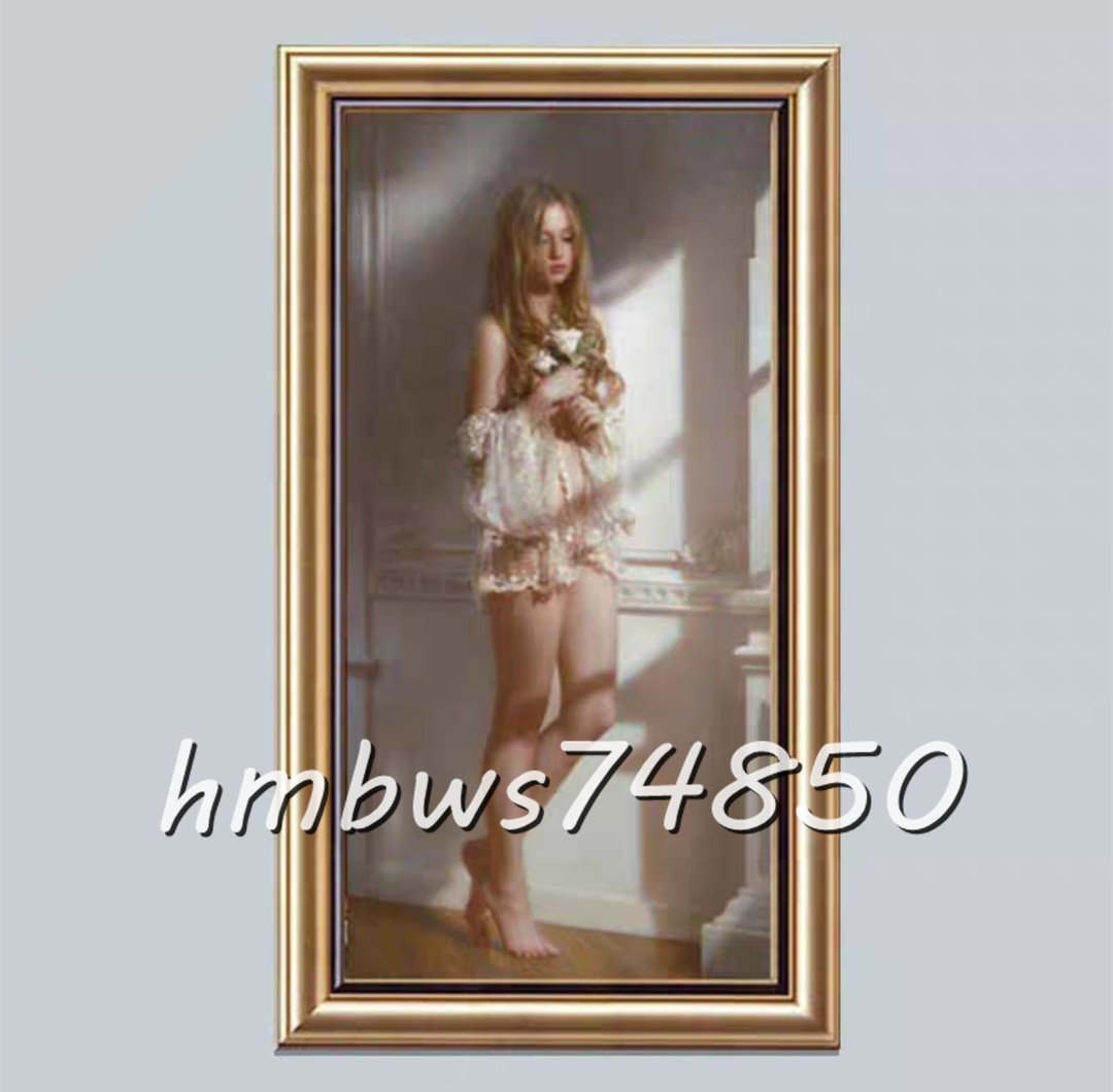 ☆ Hermoso artículo ◆ Obra de arte ☆ Belleza sensual Pintura de figuras Pintura al óleo Pintura Decoración de dormitorio Pintura de belleza Mujer hermosa Enmarcado 40 cm x 70 cm, obra de arte, cuadro, retrato