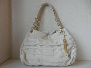  original leather *Cole Haan( call * Haan )*B5 correspondence *3 room * shoulder ..OK* leather tote bag ivory ( metal fittings mat Gold )