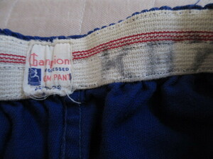 珍ピオン！ビンテージ ５０S チャンピオン ランナータグ ネイビー ショートパンツ M 古着 VINTAGE ４０S 小文字 後付 CHAMPION GYM PANTS