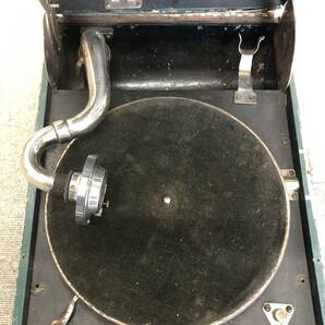 #岩 ポータブル蓄音機 CHORUS GRAMOPHONE TALKING MACHINE CO NEWYORK レコード針 アンティーク ヴィンテージの画像3