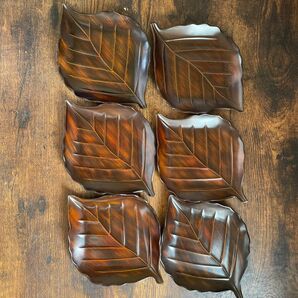 木の葉の形の木皿　6枚セット
