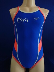 ka_2867 ★定形外 配送★ SPEEDO スピード 東急 スイミング 蛍光スラッシュ Xバック ハイカット 競泳水着 110