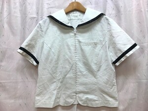 to_8506 ★定形外 配送★ 熊本県 上天草市立松島中学 ジップ チェックライン 夏服 半袖 指定セーラー服 サイズ LL程度　制服