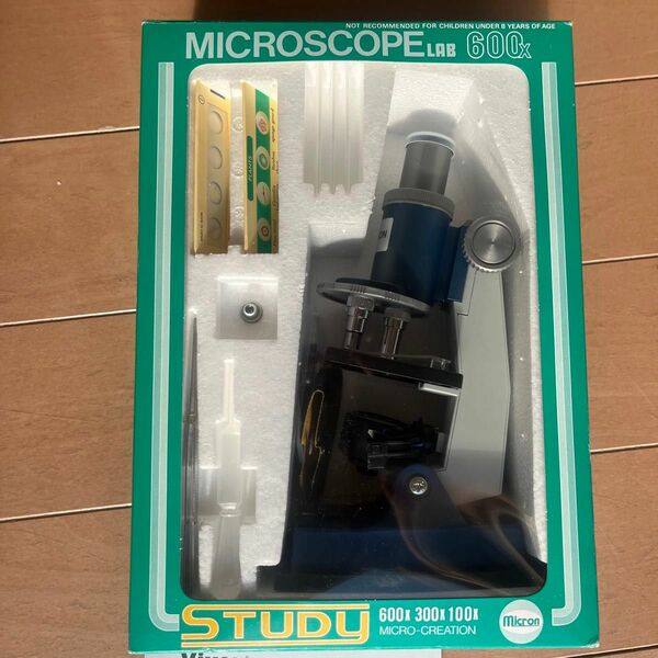 児童学習顕微鏡セット　 600×　300×　100×　micron 　新品未使用