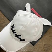 送料無料BRIEFING GOLFブリーフィングB-SERIES WOMENSリボンキャップ筆記体ロゴ＋Bマーク刺繍速乾汗止めライナーWhite(小難有)お買得新品_画像1