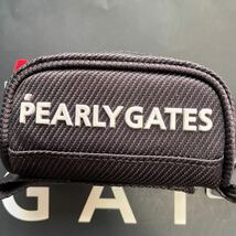 送料無料PEARLY GATESパーリーゲイツ定番PGボールポーチ(2個用)Tee挿しPGチャーム着脱カラビナ付ECO環境保護リサイクルNavy(お買得)新品_画像2