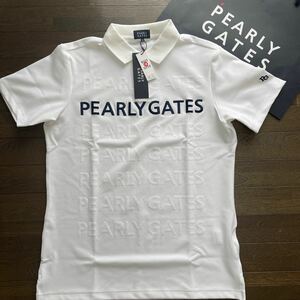 送料無料PEARLY GATESパーリーゲイツMENS PEARLY GATESロゴジャカードポロシャツ高技術駆使デザインsomething Old White(大特価6)新品