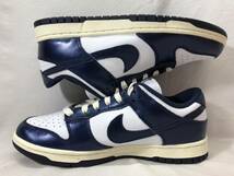 ■ Nike WMNS Dunk Low PRM Midnight Navy and White ナイキ ウィメンズ ダンク ロー ミッドナイトネイビー ホワイト FN7197-100 ●230916_画像4