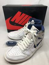 ■ NIKE AIR JORDAN 1 RETRO HIGH OG METALLIC NAVY AJ1 ナイキ エアジョーダン レトロ ハイ メタリックネイビー 555 ●240218_画像1