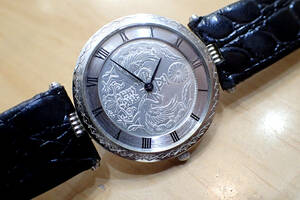 メーカー不明 SV925/銀製 ◆五十銭 古銭 大日本 大正14年 アンティーク 腕時計