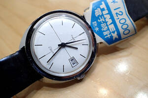 激レア/未使用 デッドストック ◆ タイメックス/TIMEX 電磁テンプ エレクトリック ホワイト文字盤/クロスライン メンズ腕時計