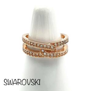 SWAROVSKI｜スワロフスキー 指輪 52【アクティ】リング ローズゴールド ラインストーン 約10号 ピンクゴールドカラー ブランド a356etの画像1