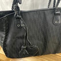 ③ 1円スタート！クリスチャン　ディオール Christian Dior トートバッグ エスニックライン トロッター ハート ブラック 黒 01-RU-0067_画像9