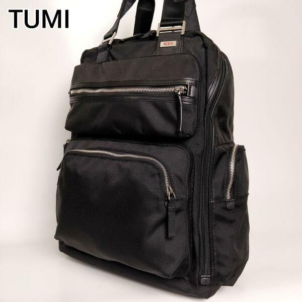 美品 TUMI トゥミ リュックサック バックパック 4way リムーバブル スリング トートバッグ ポーチ ブラック 黒 A4収納 大容量 22381DH 