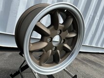 新品激安!! ホイール 4本セット 14インチ 6J+25 pcd100 4穴 ハブ径73.1 軽量 旧車 ドリフト スタンス AE86 ロードスター ブロンズ WR110_画像3