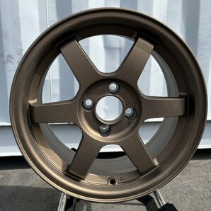 残り1台分!! 次回入荷未定 15インチ 7j PCD100 新品 ホイール 4本セット 軽量 旧車 ドリフト ロードスター シビック インテグラ ブロンズの画像2