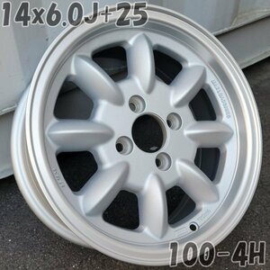 4本価格!! 14x6.0J+25 PCD 100 4H 14インチ 6j pcd 100 4穴 CB 73.1 新品ホイール マットサンドシルバー WR110-SIL